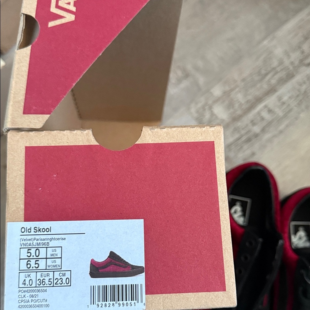❤️🖤Vans Old Skool Velvet Sneaker Parisian Night Cerise🖤❤️ - Picture 4 of 7